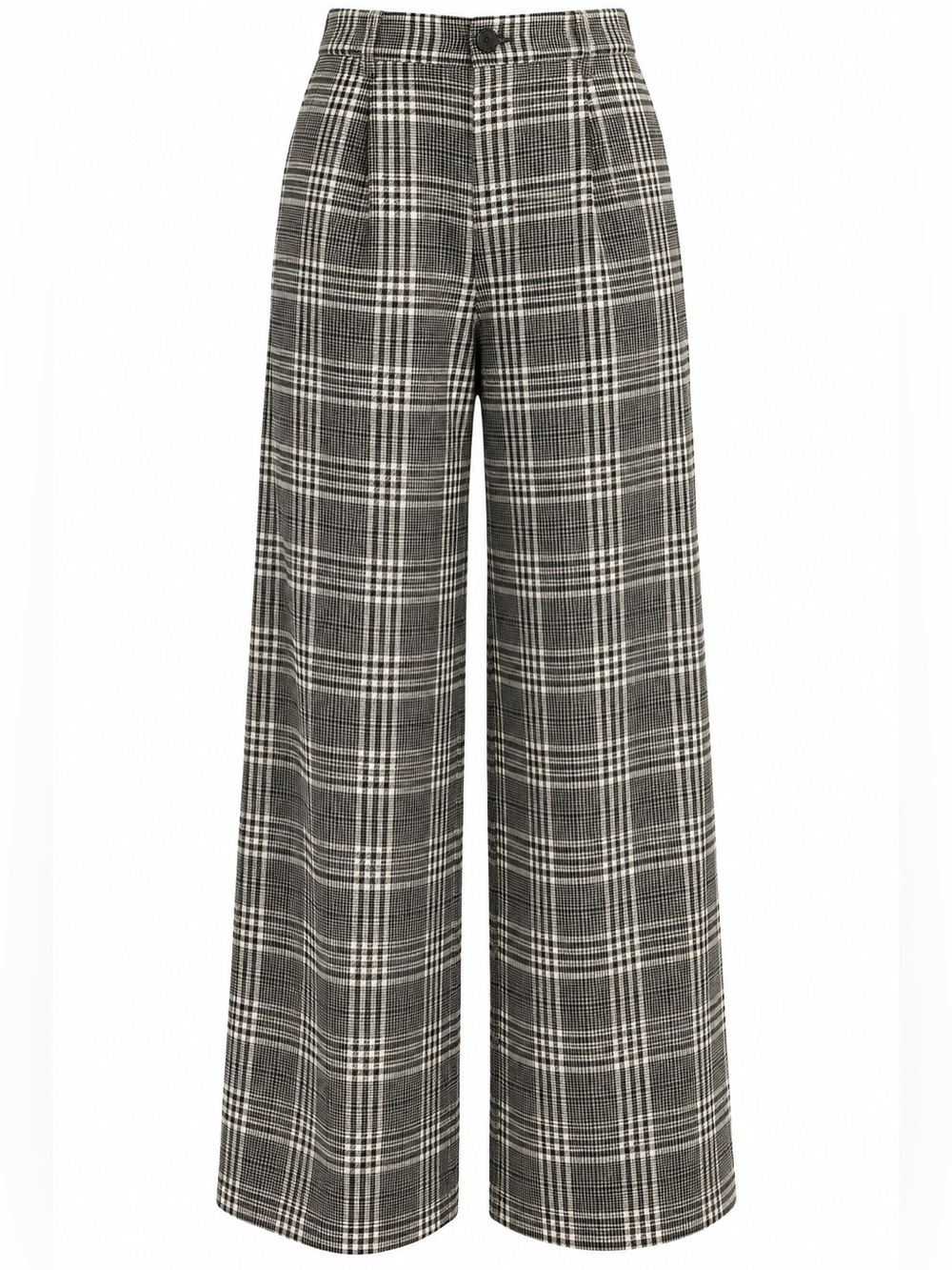 Divided H&M Plaid Wide Leg Pants Black White Size Small